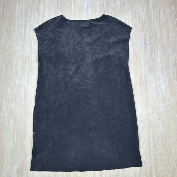Aritzia Wilfred Free Nori Vegan Faux Suede Boxy Pockets Lagenlook Shift Dress S - Picture 6 of 14